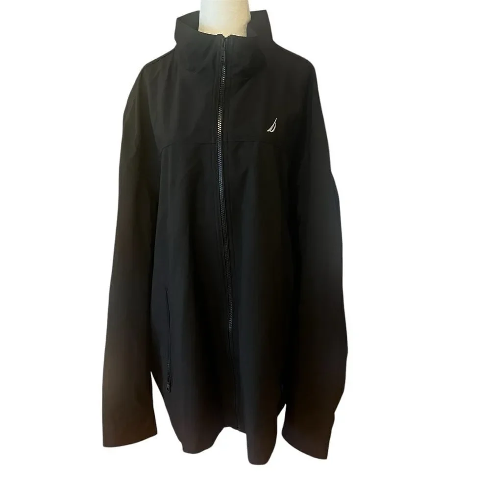 NWOT Nautica men's‎ 3x Microfiber Light Weight Zip Up Pocket Casual jacket black - Picture 2 of 11